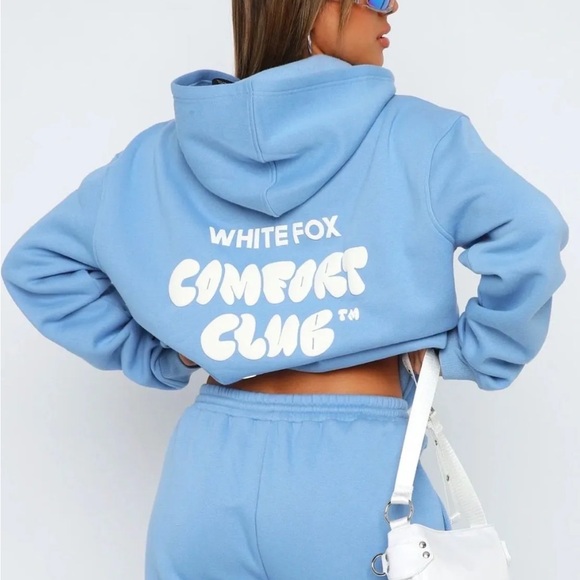 White Fox Boutique Tops - White Fox Vol. 1 Oversized Hoodie in Blue